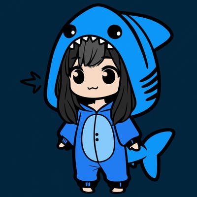girl in shark onesie