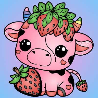 cute strawberry cow