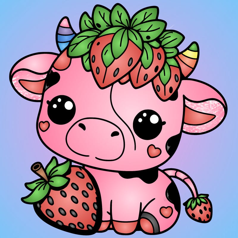 cute strawberry cow