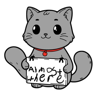 cat holding sign