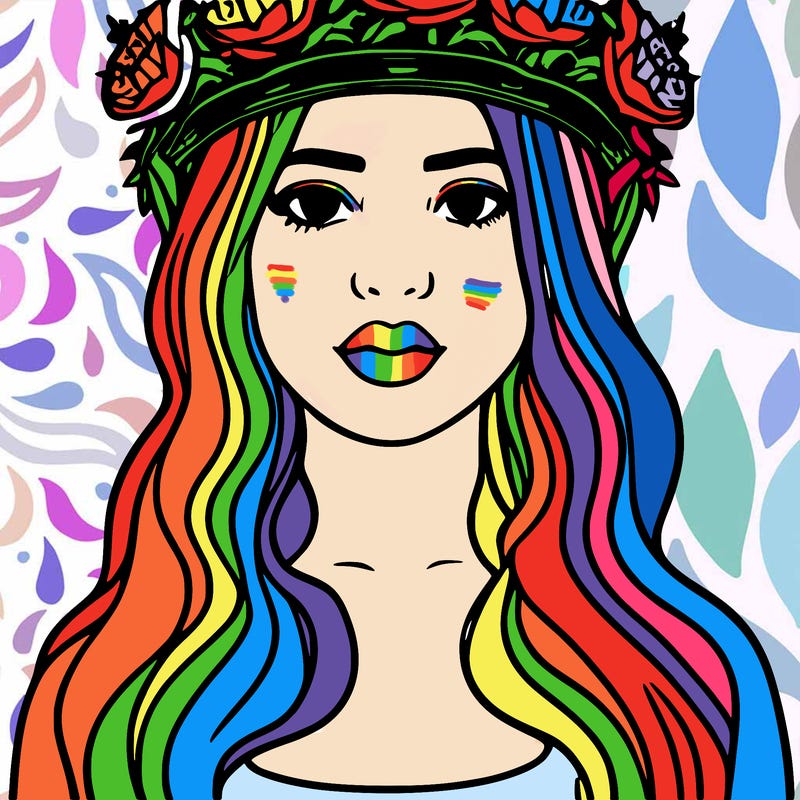 girl with flowers crown