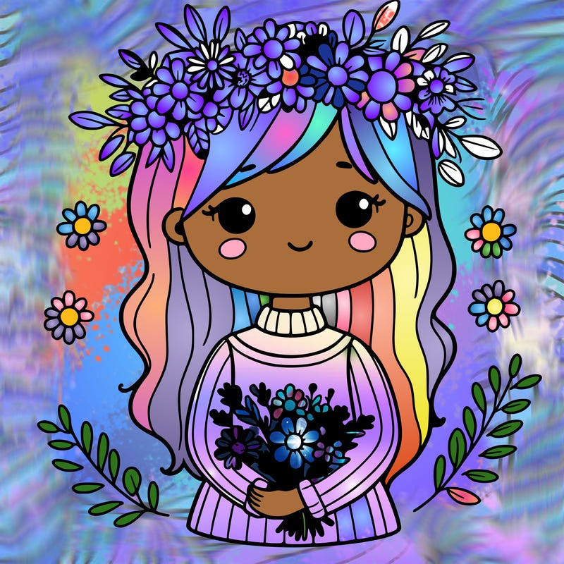 girl with flowers crown
