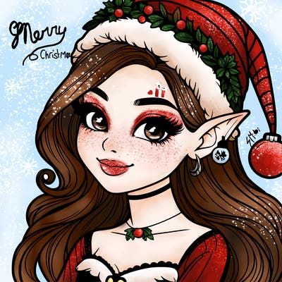 christmas girl elf realistic