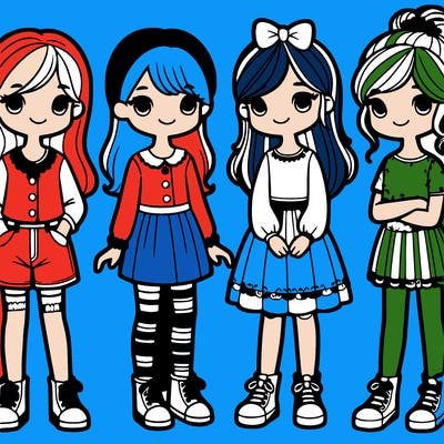 girls standing together