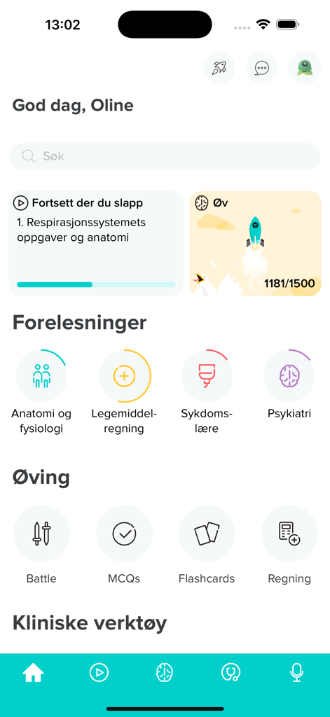 MedEasy - The MedEasy mobile app home screen showing medical lecture categories and study tools like flashcards and MCQs