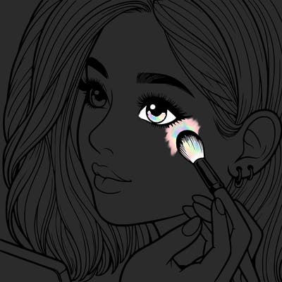 a realistic girl doing her makeup