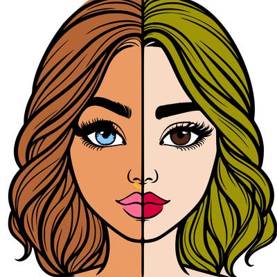 realistic girl split half