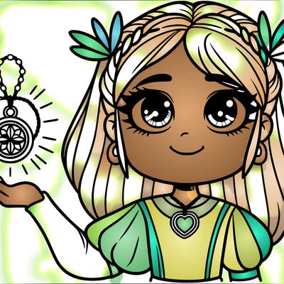 girl with a magical amulet