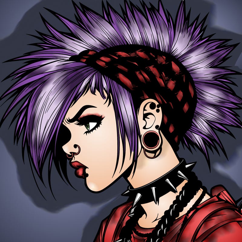 punk girl realistic style