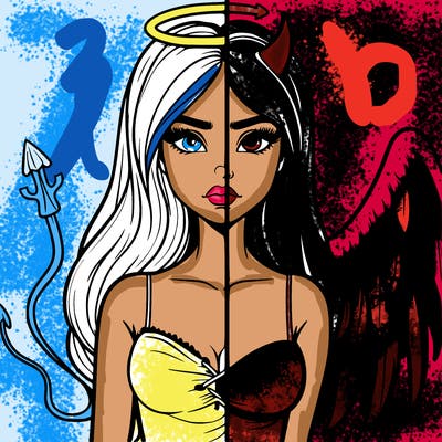 devil vs angel realistic girl