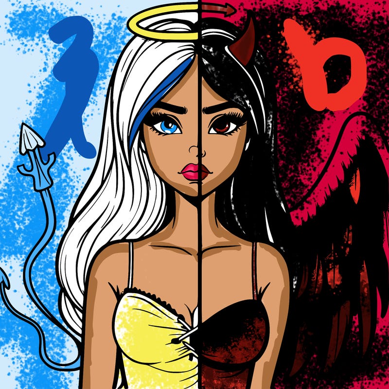 devil vs angel realistic girl