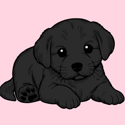 a cute realistic puppy