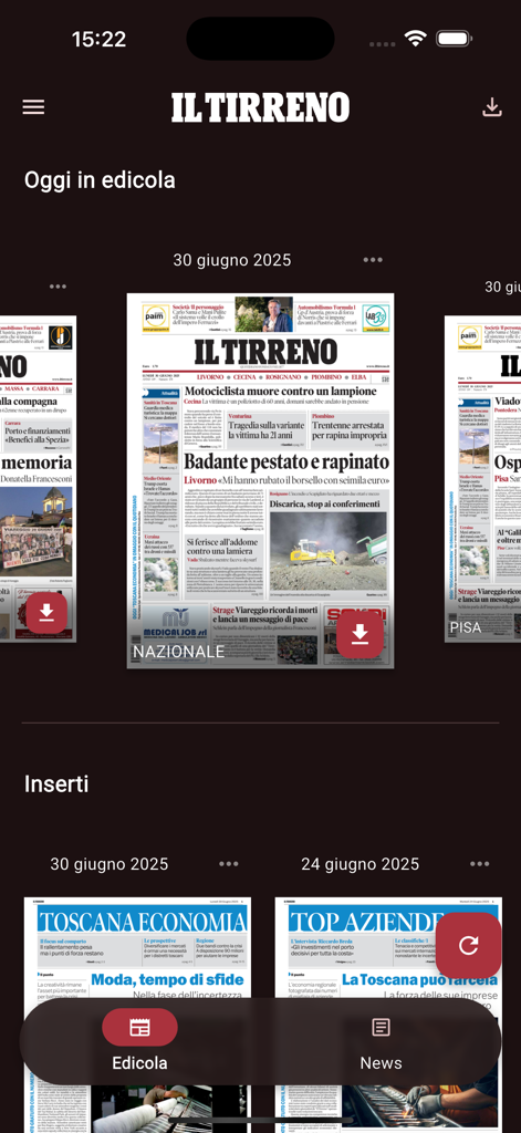 Il Tirreno - La bacheca digitale del quotidiano Il Tirreno mostra le prime pagine dei giornali quotidiani e gli inserti regionali