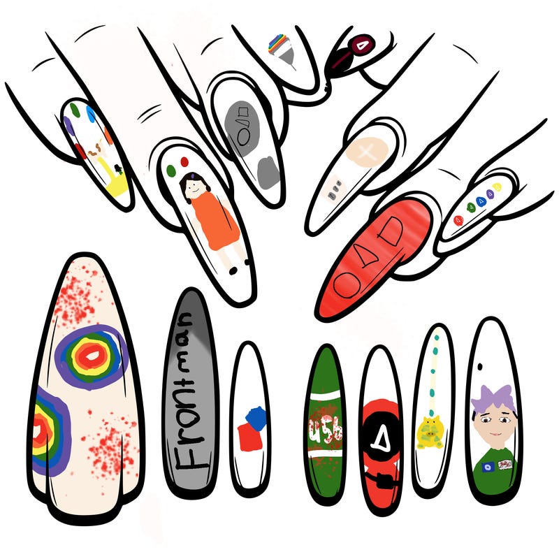 a set of  press on nails that are blank