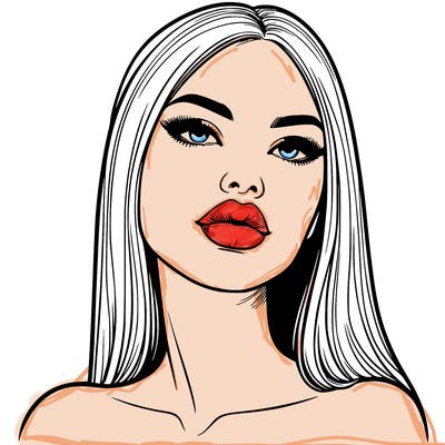 realistic woman with full lips