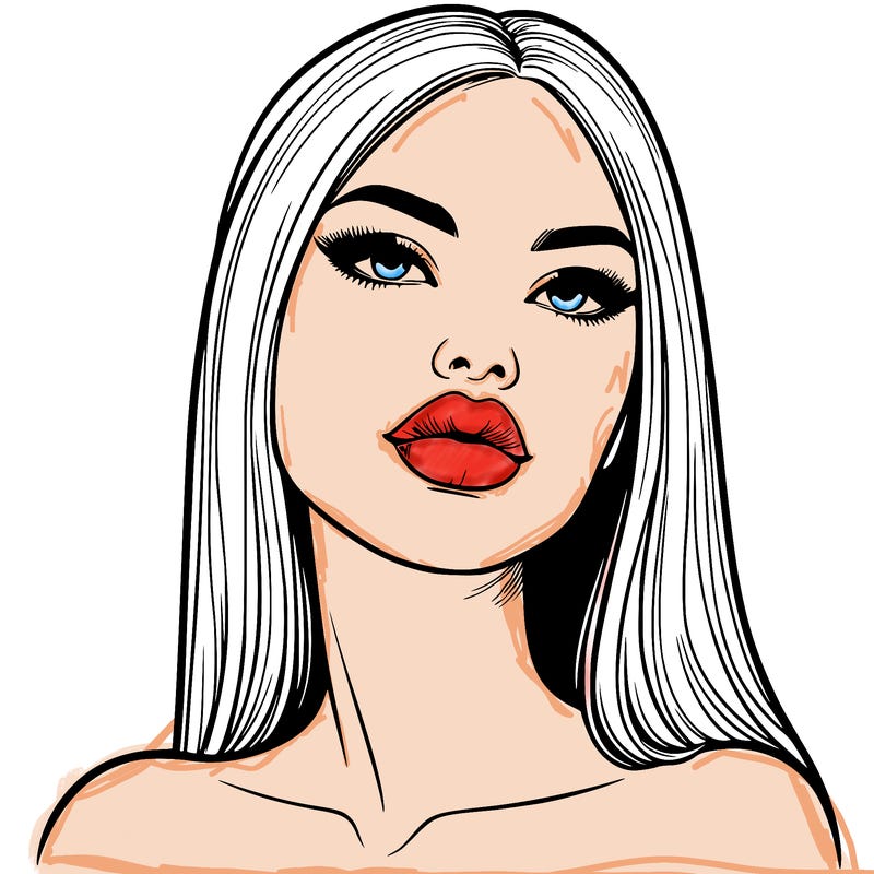 realistic woman with full lips