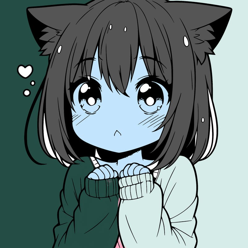 shy anime catgirl