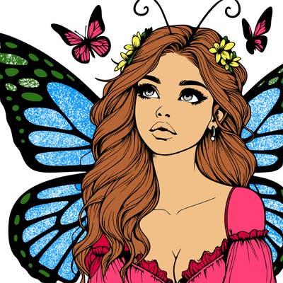 butterfly fairy realistic girl