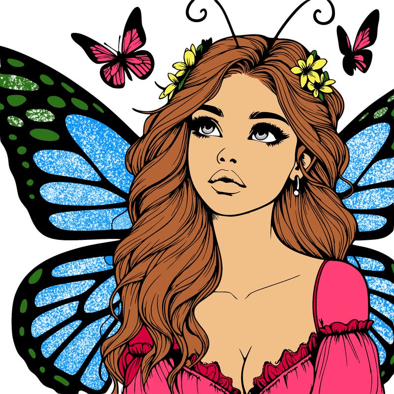 butterfly fairy realistic girl