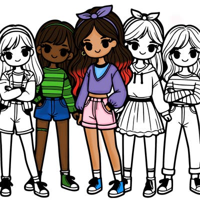 a group of girl, best friends