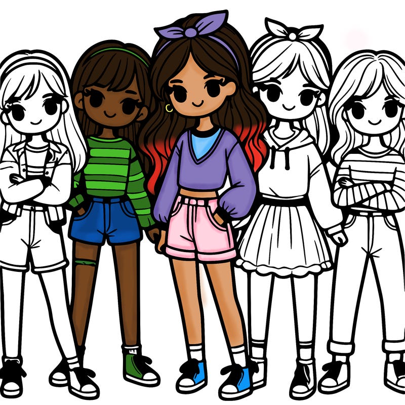 a group of girl, best friends
