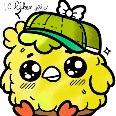 a cute chickennugget with a hat