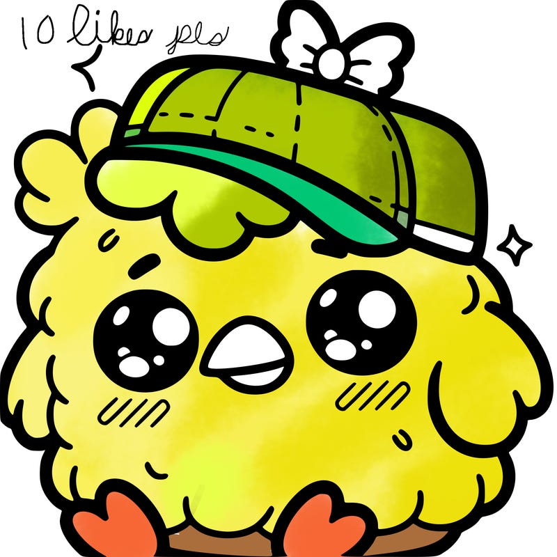 a cute chickennugget with a hat
