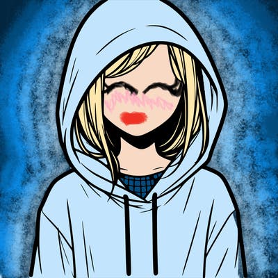 faceless girl in hoodie