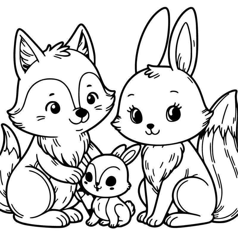 fox and rabbit family