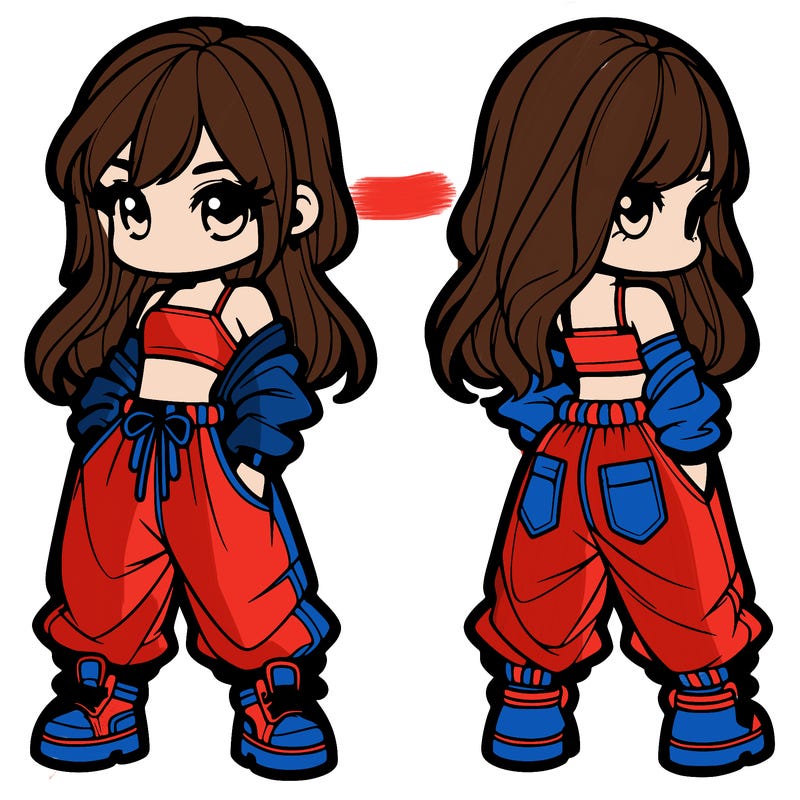 girl in crop top and baggy pants