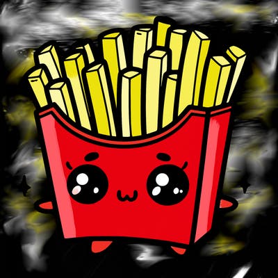a cute. french fries