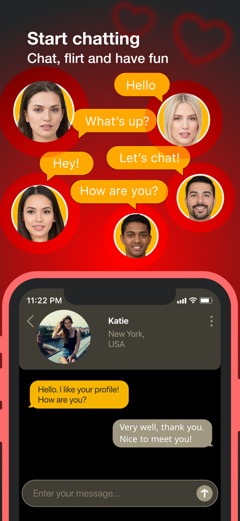 A chat interface in the Match and Meet dating app showing a conversation between two users