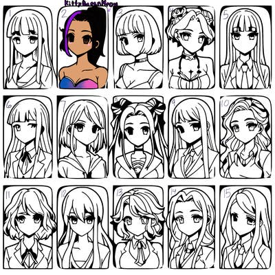 girls that look diffrent anime