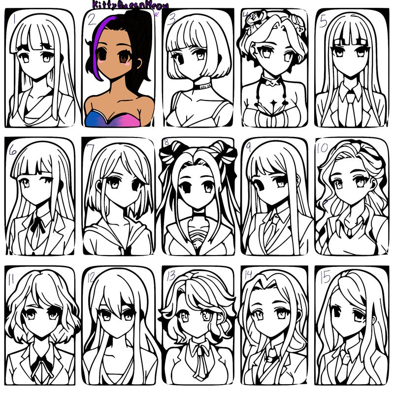 girls that look diffrent anime