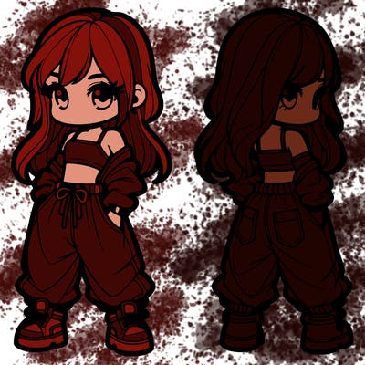 girl in crop top and baggy pants