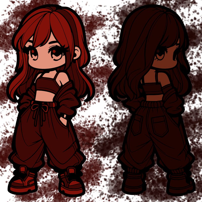 girl in crop top and baggy pants