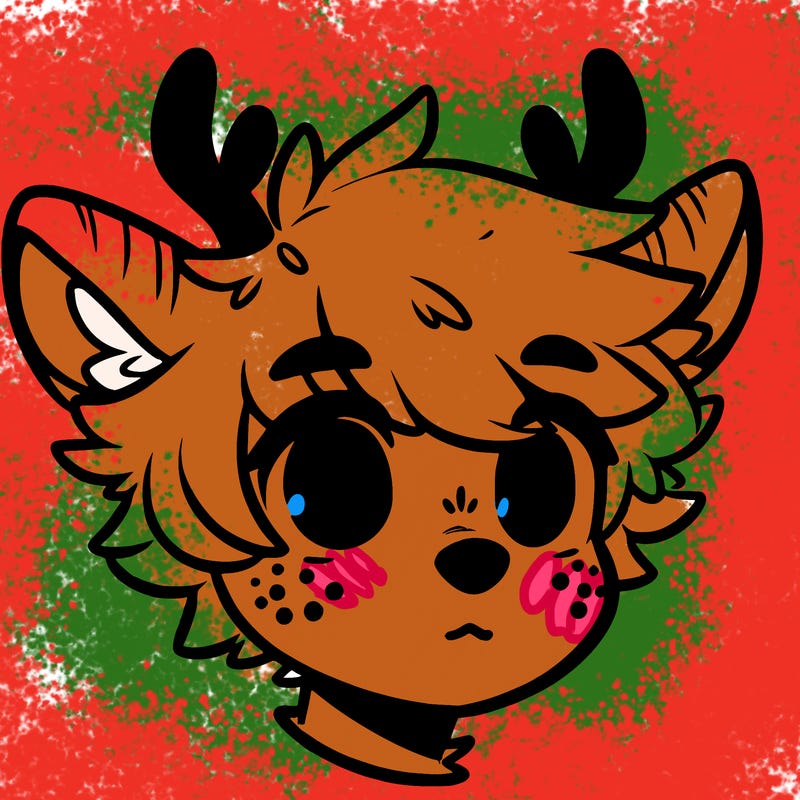 a humanoid deer with soft fluffy ears