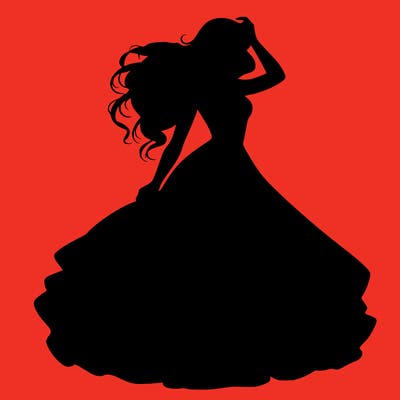 realistic woman with dress flowing in the wind