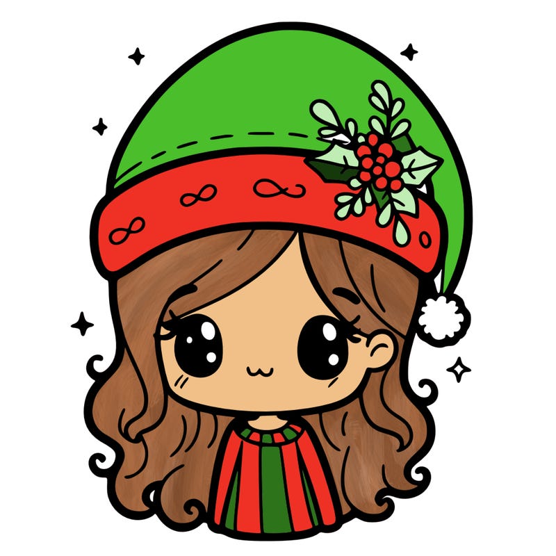 christmas hat girl
