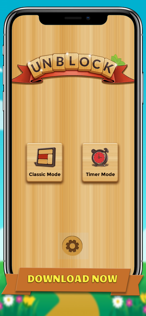 Unblock puzzle game main menu screen showing classic and timer play modes