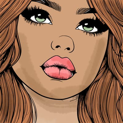 really realistic girl with lips