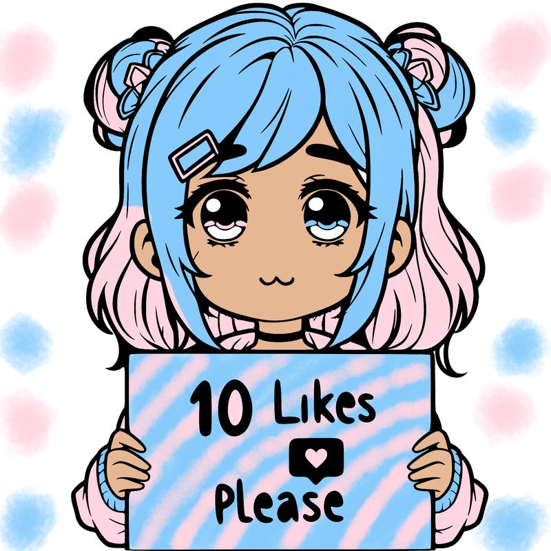 a girl with a sign saying 10 likes please