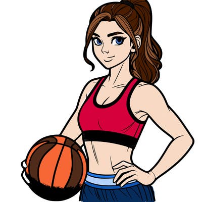 a realistic basketball girl