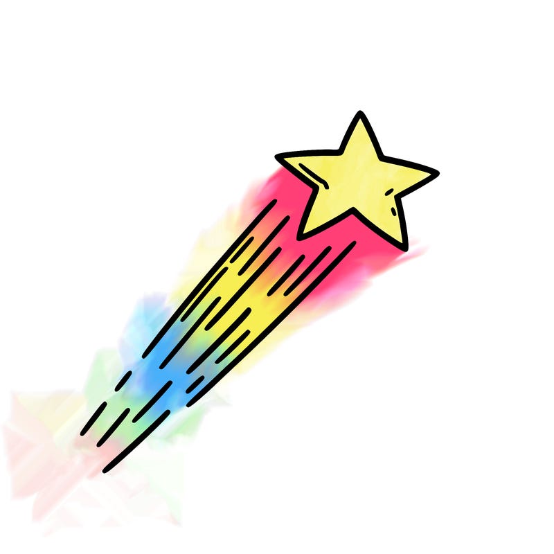 a shooting star in the sky