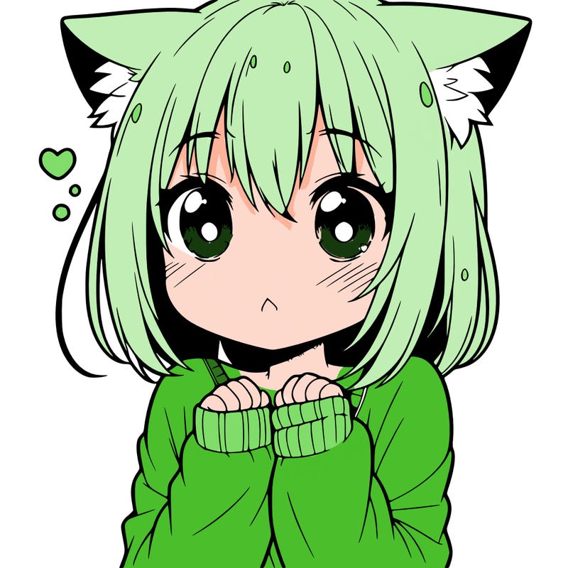 shy anime catgirl