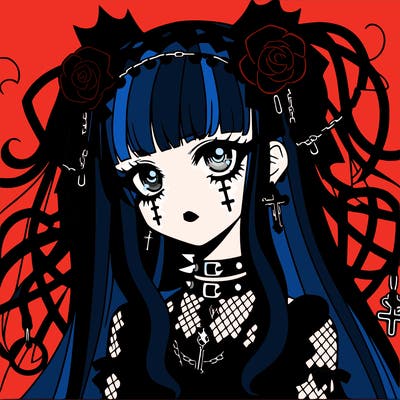 goth anime girl