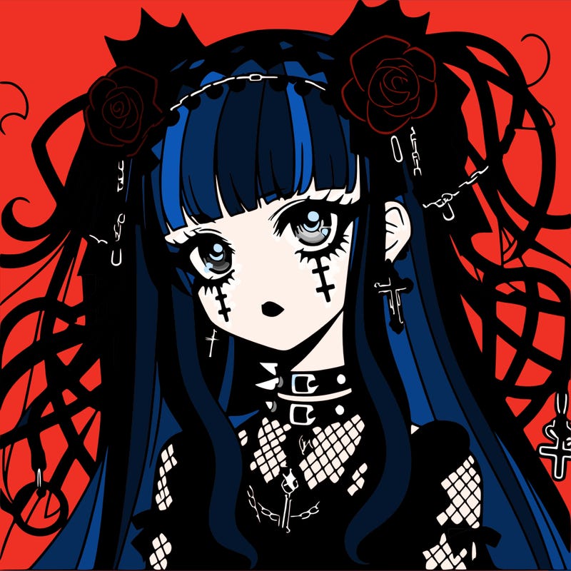 goth anime girl