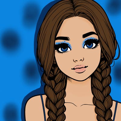 realistic girl with braids