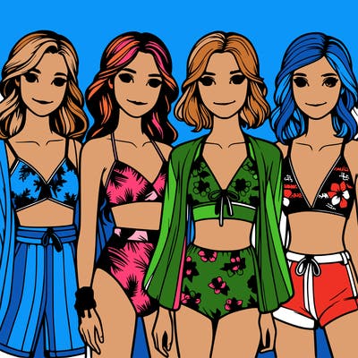 realistic girls in swimsuits