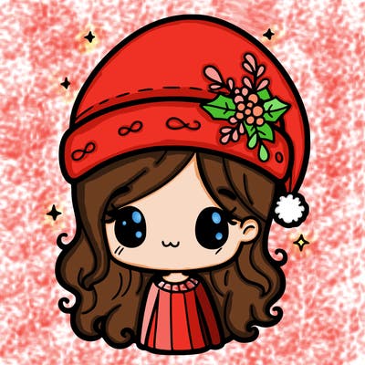 christmas hat girl